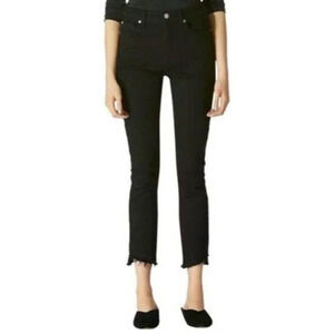 Avec Les Filles Black Raw Hem High Rise Skinny Jeans Size 26 Stretch Women’s